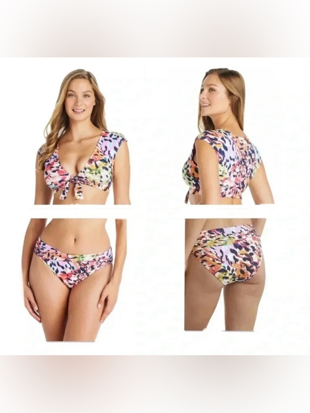 BLEU BY ROD BEATTIE TOP AND SARONG-WAIST HIPSTER BIKINI BOTTOM
